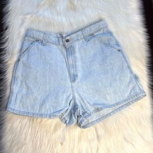 Lee Vintage Riveted Dungarees Light Wash Denim Carpenter Shorts